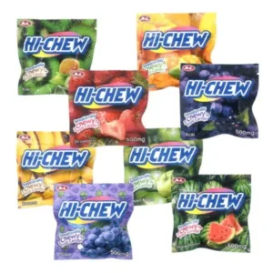 Hi-Chew cannabis candy, 500mg THC gummies, chewy cannabis edibles, buy cannabis candy online, premium cannabis edibles, discreet cannabis shipping, Cannabis Exotic Dispensary gummies, potent THC candy, high-quality cannabis edibles, best cannabis candy.