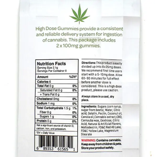 High Dose – Cannabis Fruit Gummies (200mg / 800mg / 1600mg THC/CBD)