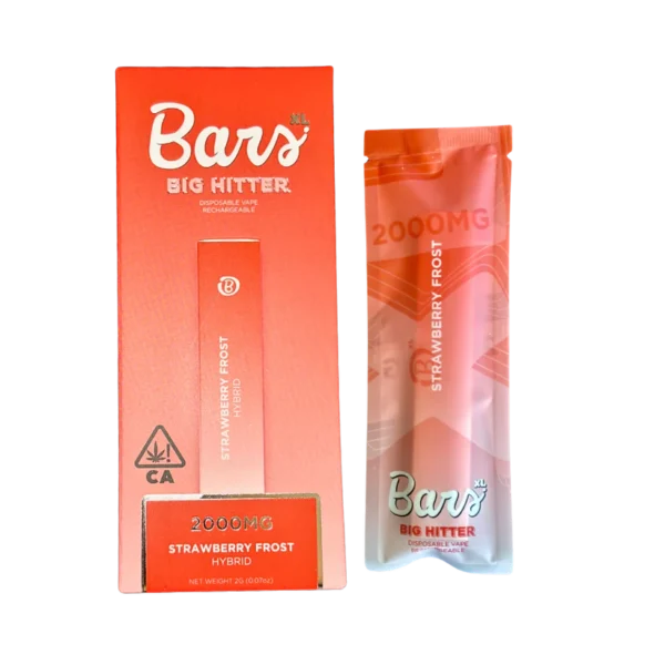 BARS XL Strawberry Frost disposable, Strawberry Frost 2G vape, fruity disposable vape, icy cannabis vape, draw-activated vape pen, long-lasting disposable vape, premium cannabis vape, Cannabis Exotic Dispensary vape, CED disposable products, discreet cannabis shipping