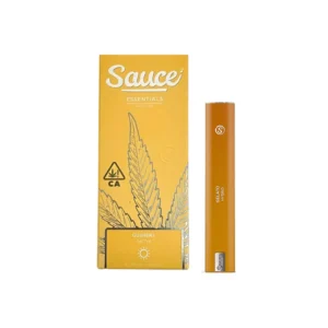 Sauce Essentials Gushers disposable, Gushers disposable vape, fruity cannabis vape, sativa disposable vape, candy flavored vape pen, tropical berry vape, draw activated disposable vape, premium cannabis vape, Cannabis Exotic Dispensary vape, CED disposable products, discreet cannabis shipping