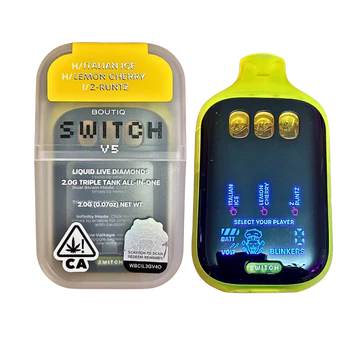 Boutiq SWiTCH V5 Disposable delivers dual-chamber cannabis vaping, smooth terpene-rich vapor, customizable sessions, and fast, discreet worldwide shipping.
