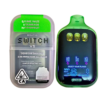 Boutiq SWiTCH V5 Disposable delivers dual-chamber cannabis vaping, smooth terpene-rich vapor, customizable sessions, and fast, discreet worldwide shipping.