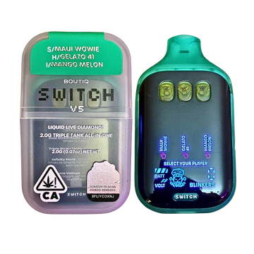 Boutiq SWiTCH V5 Disposable delivers dual-chamber cannabis vaping, smooth terpene-rich vapor, customizable sessions, and fast, discreet worldwide shipping.