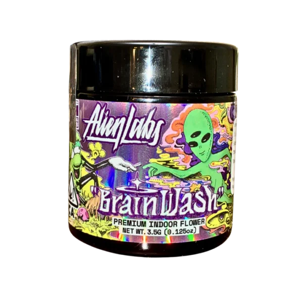 Brain Wash indoor flower, Alien Labs flower, Alien Labs Brain Wash, premium indoor cannabis flower, craft cannabis flower, high potency indoor flower, terpene rich cannabis buds, top shelf cannabis flower, dense indoor buds, gassy cannabis strain, citrus cannabis flower, exotic cannabis buds, premium weed flower, Cannabis Exotic Dispensary flower, CED premium cannabis, discreet cannabis shipping, worldwide cannabis delivery, hand trimmed indoor flower, trichome rich buds, connoisseur cannabis flower