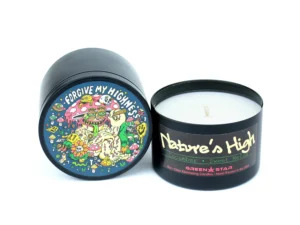 Nature’s High soy candle, Balsam Pine Cedar candle, odor eliminating candle, 6oz soy candle, eco-friendly home fragrance, CED scented candle, cannabis-friendly aromatherapy, natural soy wax candle, long-lasting soy candle