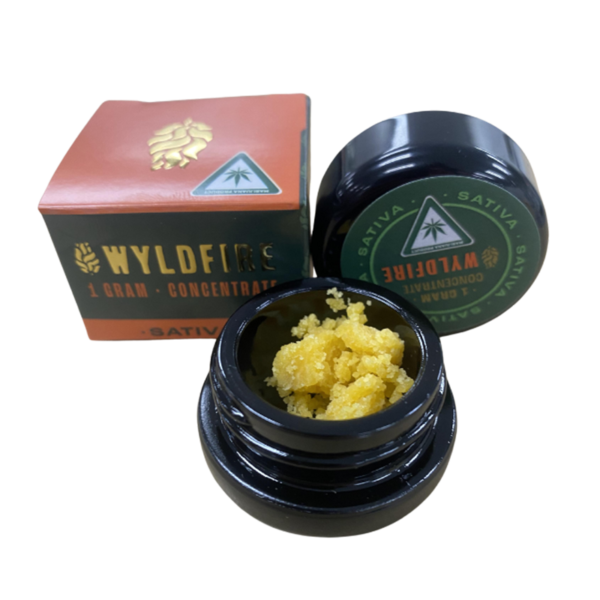 Wyldfire Wax Sativa, sativa wax concentrate, Wyldfire concentrates, CED wax concentrate, Cannabis Exotic Dispensary wax, premium sativa dabs, 1g wax concentrate