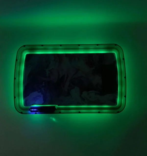 Purple pink marble LED rolling tray, LED rolling tray with lights, CED rolling tray, Cannabis Exotic Dispensary accessories, illuminated rolling tray, rolling tray with party mode, premium smoking tray, LED weed rolling tray